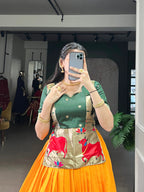 Lorenvalley Fashion Mustard Cotton Silk Zari Weaving Work Lehenga Choli - Distacart