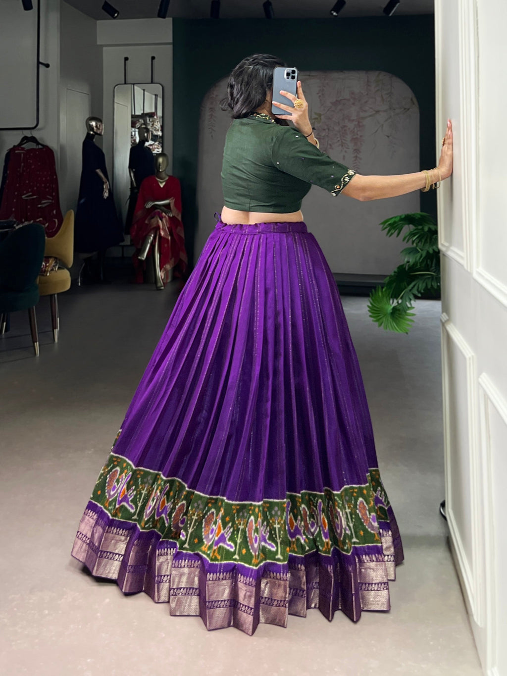 Lorenvalley Fashion Purple Poly Cotton Printed With Zari Weaving Lehenga Choli - Distacart