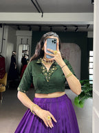Lorenvalley Fashion Purple Poly Cotton Printed With Zari Weaving Lehenga Choli - Distacart