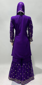 Lorenvalley Purple Georgette Embroidery With Sequince Work Salwar Kameez Stitched