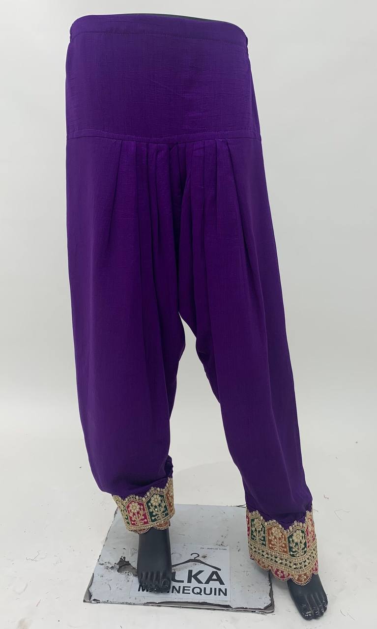 Lorenvalley Purple Chinon Embroidery With Sequince Work Salwar Kameez Stitched