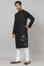 Stem Embroidery Cotton Kurta by Hilo Design