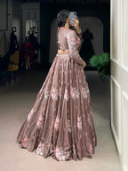Lorenvalley Fashion Onionpink Fendy Silk Sequins and Thread Embroidery Work Lehenga Choli - Distacart