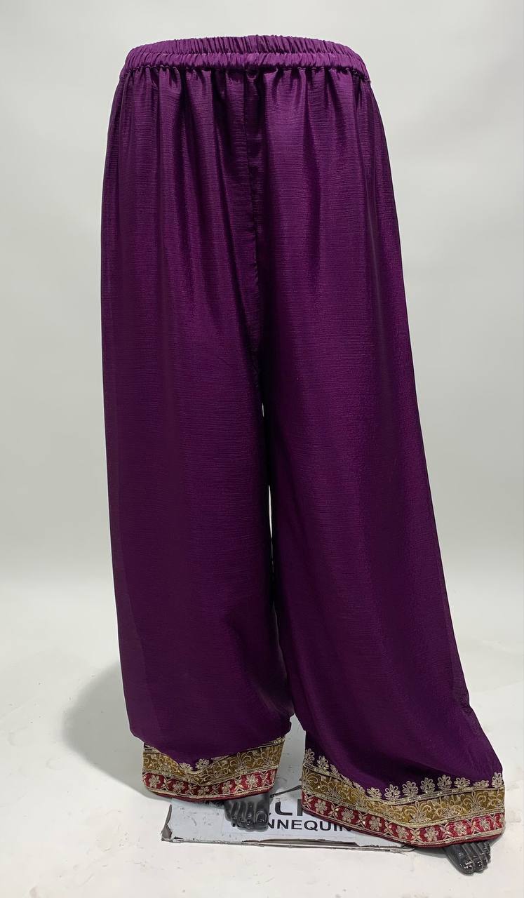 Lorenvalley Purple Chinon Embroidery With Sequince Work Salwar Kameez Stitched