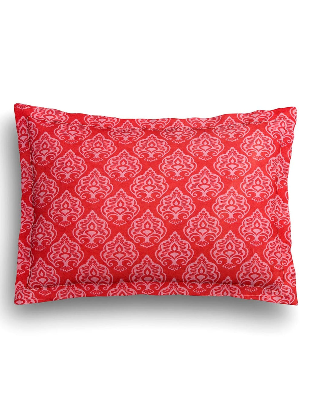 SEJ by Nisha Gupta Red Printed 180 TC Cotton Double Bedsheet with 2 Pillow Covers - Distacart