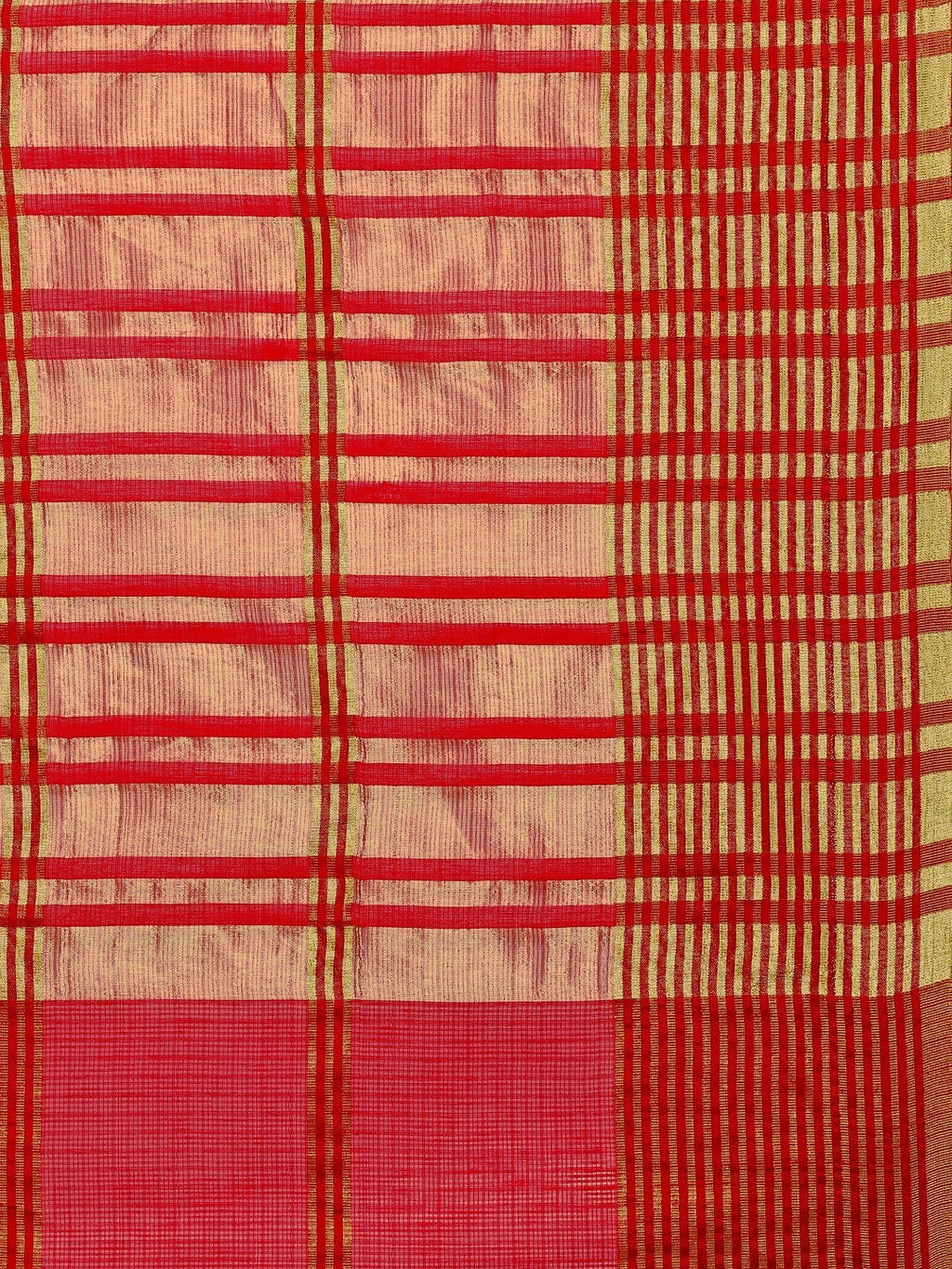 Saree Mall Red Art Silk Checked Bhagalpuri Saree - Distacart
