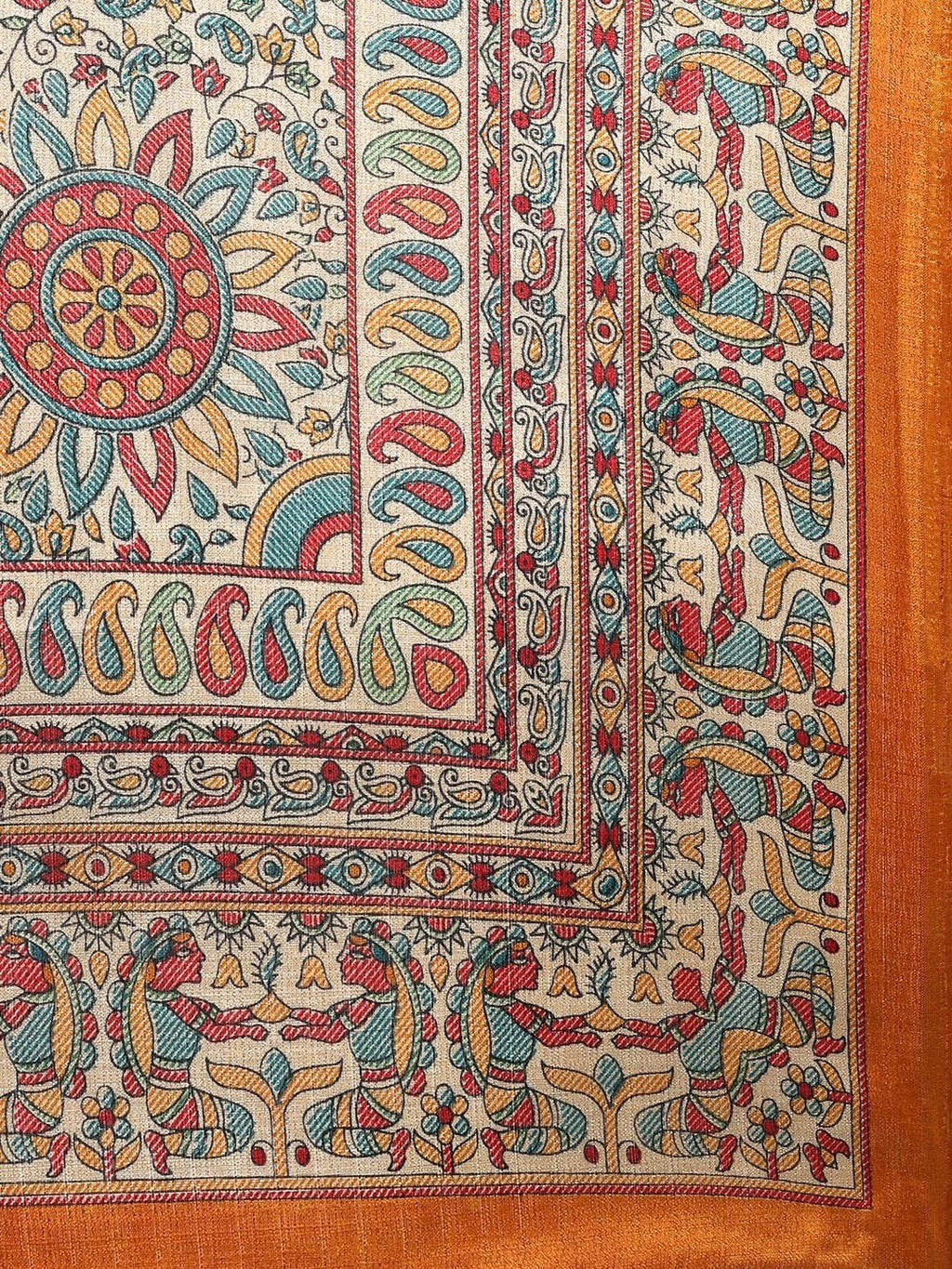 Saree Mall Mustard Art Silk Printed Bhagalpuri Saree - Distacart