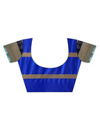 Saree Mall Blue Striped Silk Blend Saree - Distacart