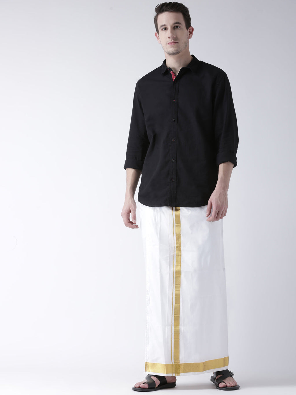 Sethukrishna Men Double Layer Readymade Dhoti With Pocket - Distacart