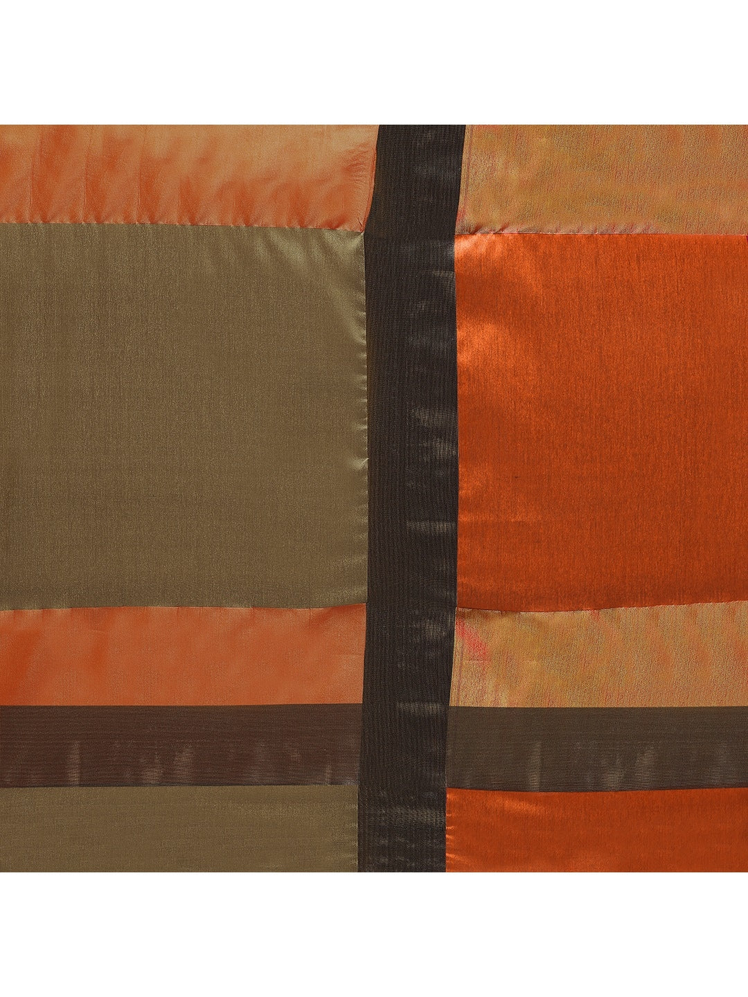 Saree Mall Green & Orange Solid Art Silk Saree