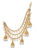 Shining Diva Gold-Toned & White Classic Jhumkas - Distacart