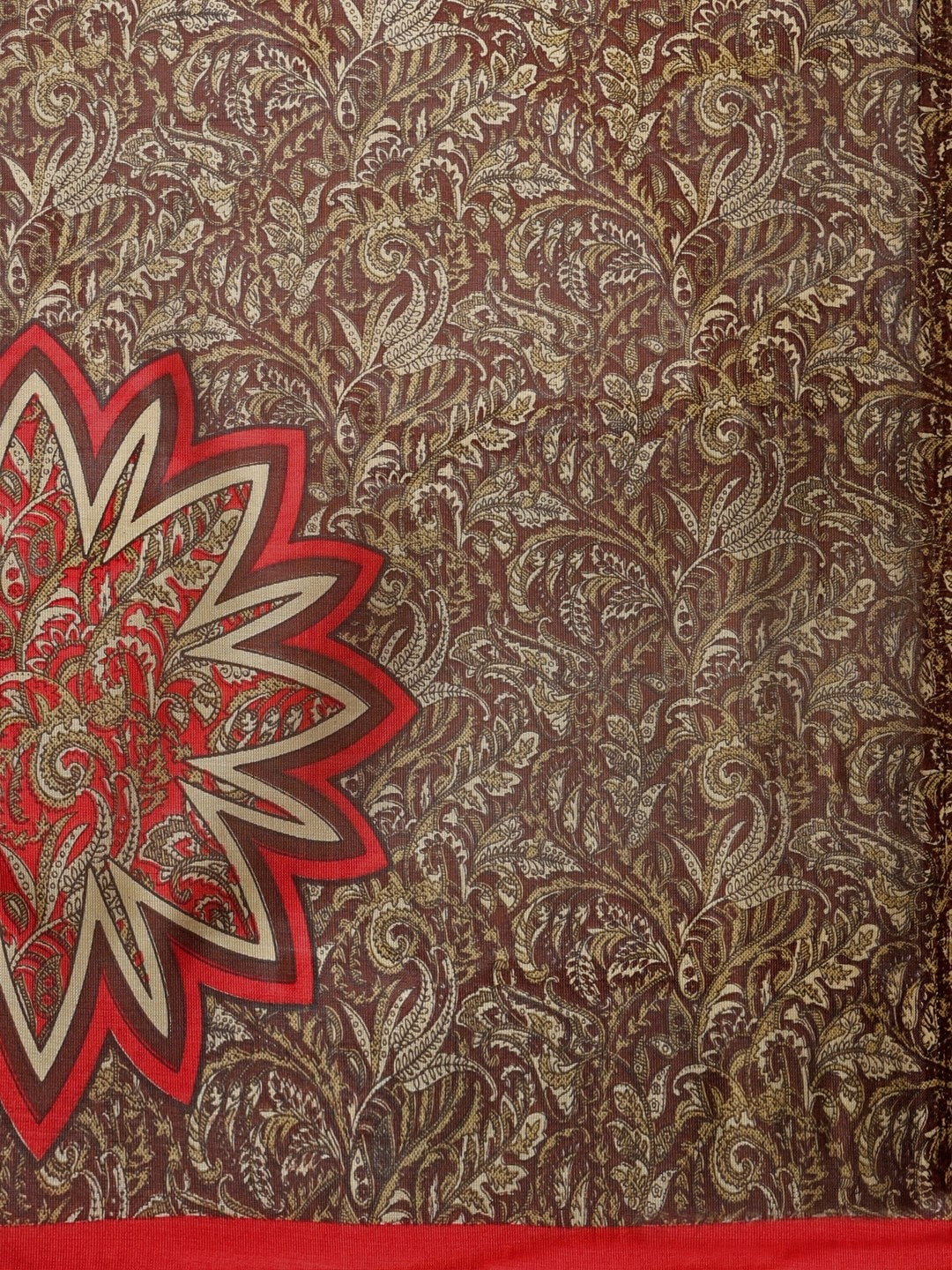 Saree Mall Red Solid Art Silk Saree
