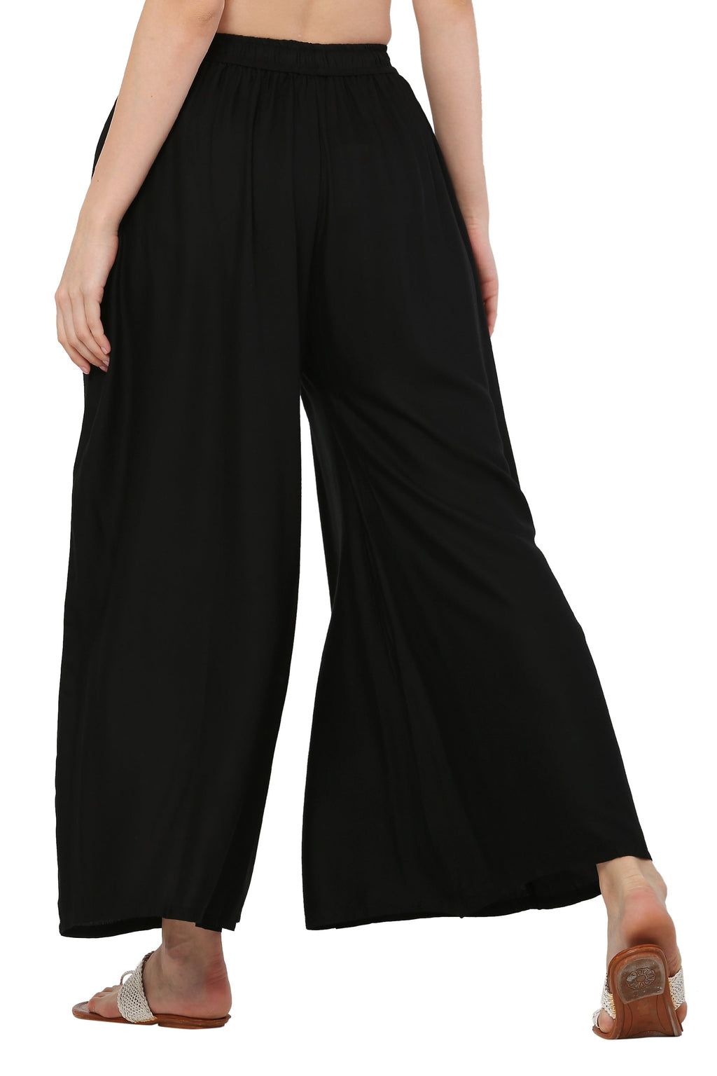 PAVONINE Black Color Rayon Fabric Jumbo Sharara For Women - Distacart