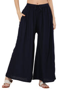 PAVONINE Navy Blue Color Rayon Fabric Jumbo Sharara For Women - Distacart