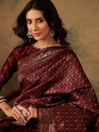 Sangria Woven Design Zari Banarasi Saree - Distacart