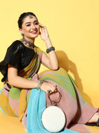 Tikhi Imli Abstract Poly Georgette Saree Border - Distacart