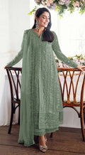 Anaita Teal Green Faux Georgette Suit With Embroidery Sequence & Khatli Work - Distacart