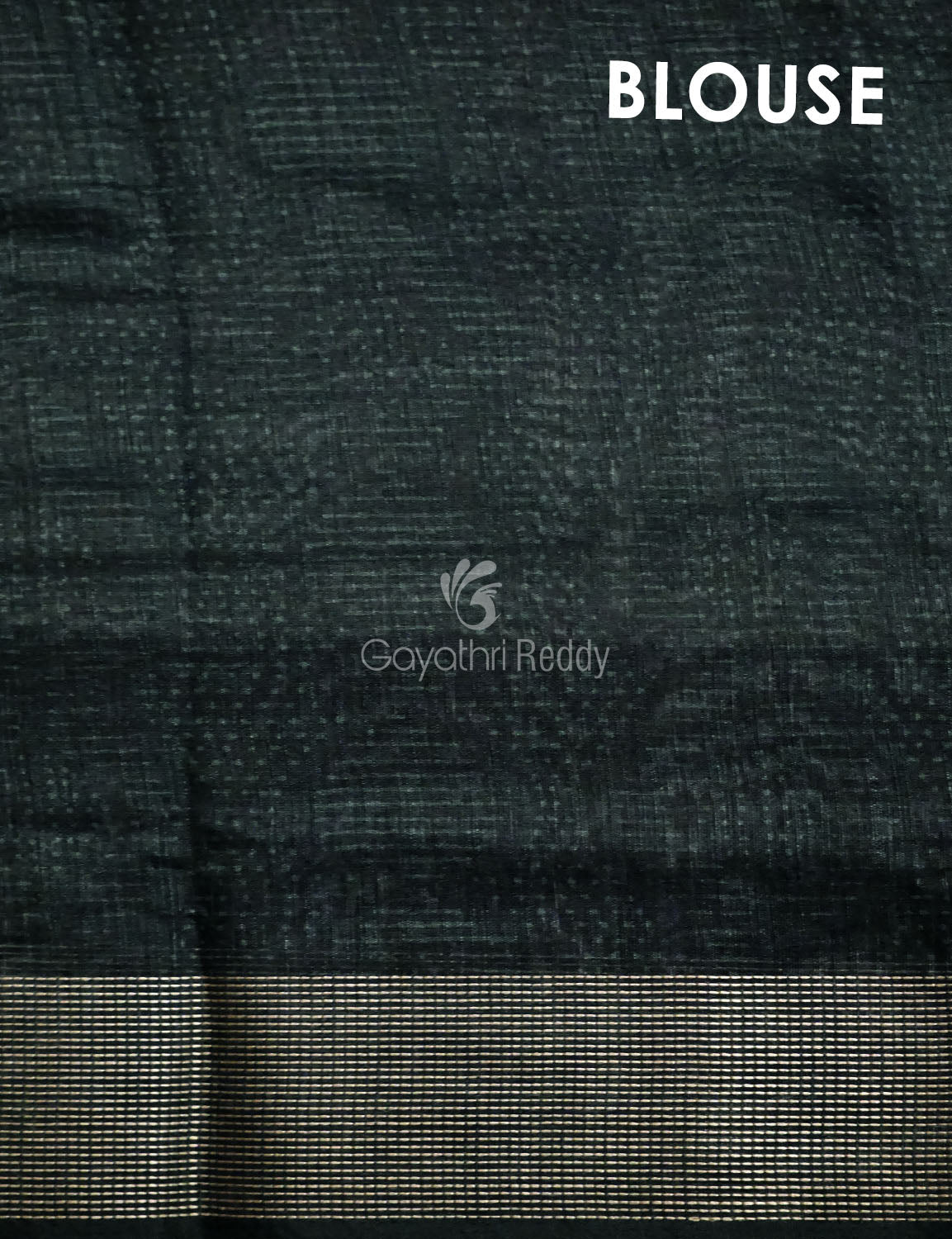 Bottle Green Self Printed Semi Chanderi Saree By Gayathri Reddy Designer Studio - Distacart