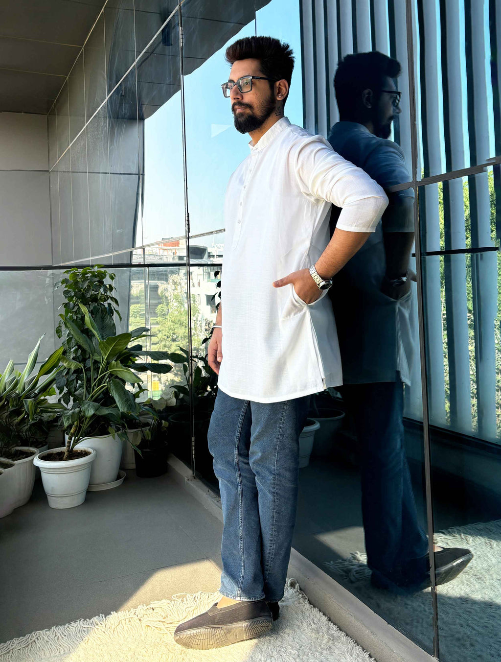 trueBrowns White Unisex Freesize Kurta