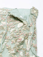 House of Panchhi Sea green Net Multi Sequins with heavy Zarkan embroidery Lehenga choli & Dupatta