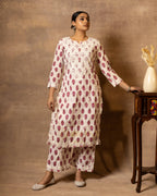 Gharana India Cotton Coord Floral Printed Kurta With Palazzo Set - Distacart