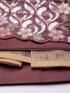 House of Panchhi Rose Gold Chinon Sequins Embroidery Lehenga Choli & Dupatta