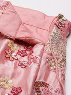 House of Panchhi Pink Organza Sequins And Zarkan Embroidery Lehenga Choli & Dupatta