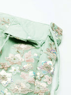 House of Panchhi Lime Green Net Sequins with heavy Zarkan embroidery Lehenga choli & Dupatta