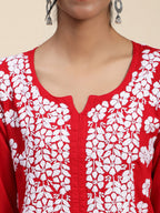 HOUSE OF KARI Women Embroidered Chikankari Cotton Kurta
