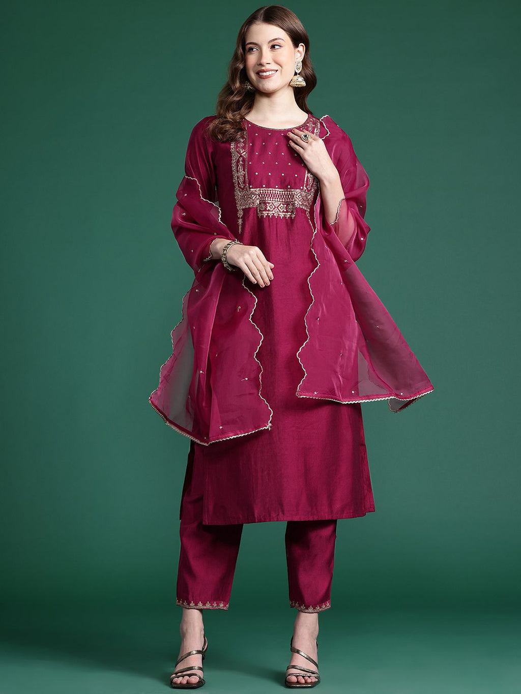 Indo Era Women Embroidered Straight Kurta Set - Distacart