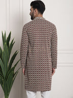 Sojanya Geometric Embroidered Mandarin Collar Kurta