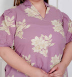 Miravan Plus Size Womens Lavender Floral Printed A-Line Maxi Dress - Distacart