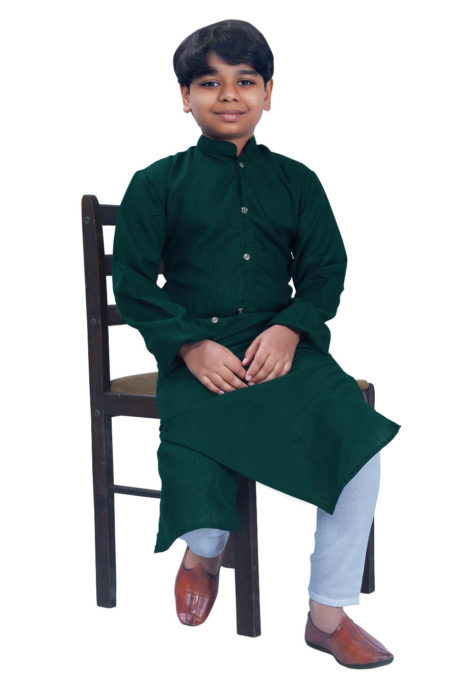 DEIANA'S Casual Designer Kurta Pyjama Set For Boys And kids (Bottle Green)