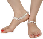 AanyaCentric Silver Plated White Metal Payal Indian Traditional Ethnic Fashion Imitation Jewellery Foot Chain - Distacart