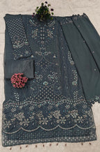 Anaita Blue Fox Georgette Suit With Khatli & Sequence Work - Distacart