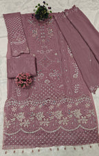 Anaita Purple Fox Georgette Suit With Khatli & Sequence Work - Distacart