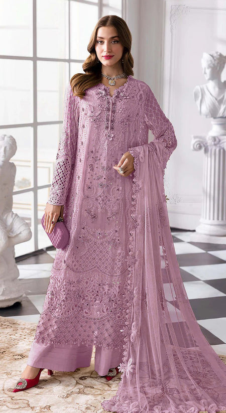 Anaita Purple Fox Georgette Suit With Khatli & Sequence Work