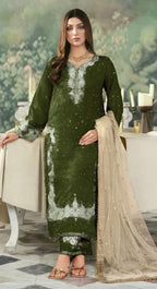Anaita Mehndi Jimmy Choo Suit With Embroidery & Sequence Work - Distacart