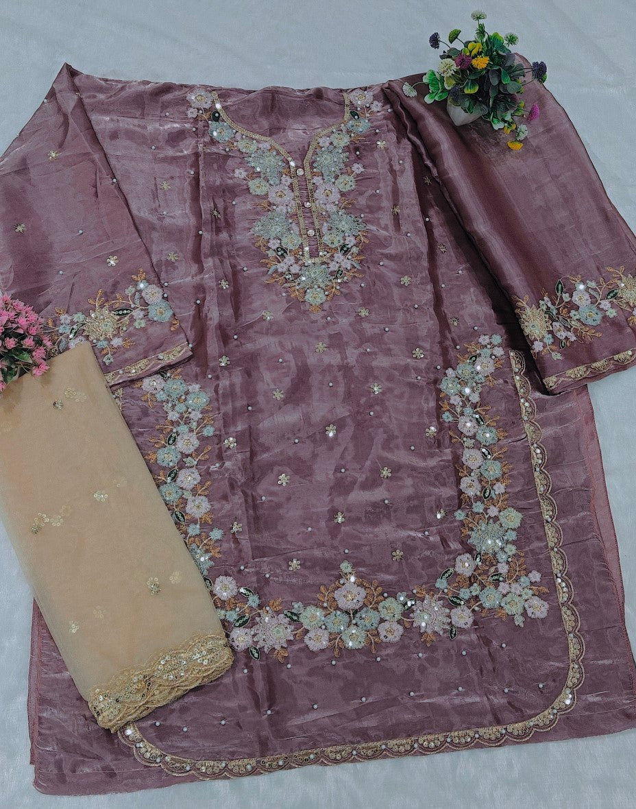Anaita Lavender Jimmy Choo Suit With Embroidery & Sequence Work - Distacart