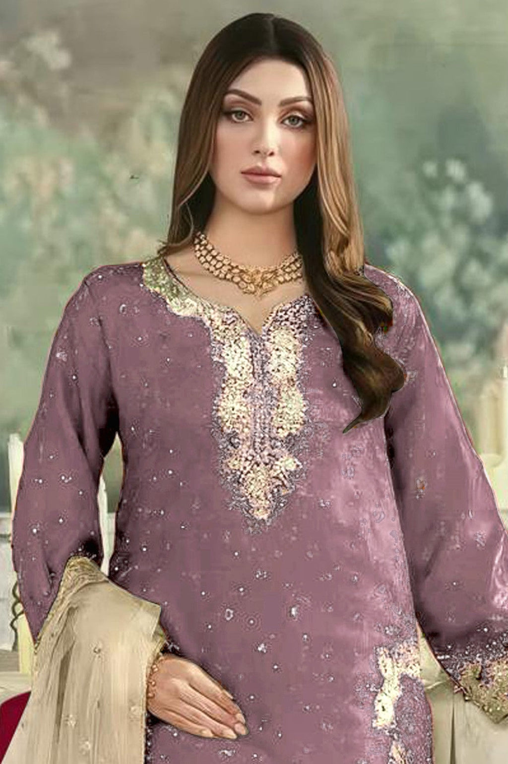Anaita Lavender Jimmy Choo Suit With Embroidery & Sequence Work - Distacart