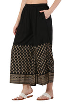 PAVONINE Black Color Minar Half Golden Print Sharara For Women - Distacart