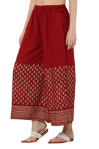 PAVONINE Maroon Color Minar Half Golden Print Sharara For Women - Distacart