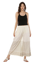 PAVONINE Off-White Color Minar Half Golden Print Sharara For Women - Distacart