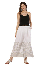 PAVONINE White Color Minar Half Golden Print Sharara For Women - Distacart