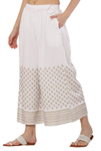 PAVONINE White Color Minar Half Golden Print Sharara For Women - Distacart