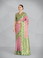 Monjolika Fashion Mauve Pink Color Weaving Banarasi Tissue Silk Classic Saree - Distacart