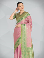 Monjolika Fashion Mauve Pink Color Weaving Banarasi Tissue Silk Classic Saree - Distacart
