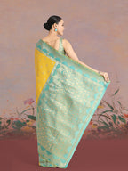 Monjolika Fashion Yellow Color Weaving Banarasi Tissue Silk Classic Saree - Distacart