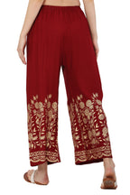PAVONINE Maroon Color Floral Half Golden Print Sharara For Women - Distacart