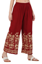 PAVONINE Maroon Color Floral Half Golden Print Sharara For Women - Distacart